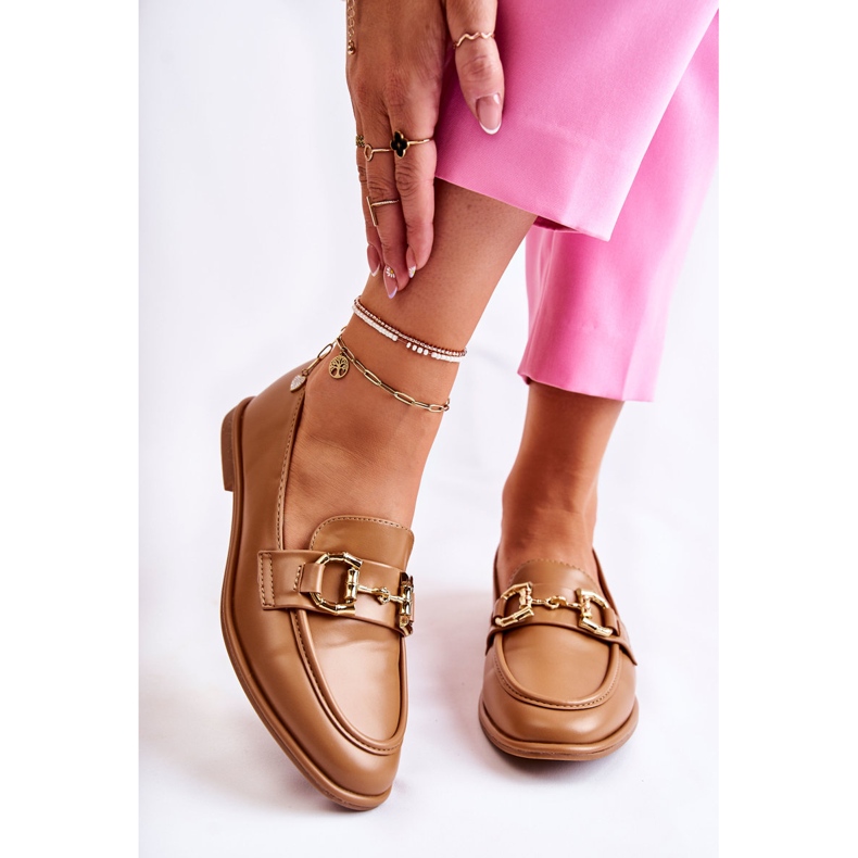 WS1 Mocassins Camel Coriso para mulher castanho 1