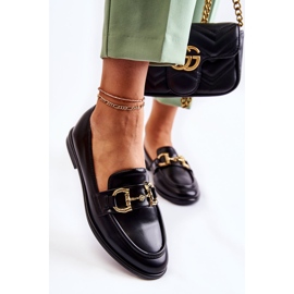 WS1 Mocassins pretos femininos Coriso 2