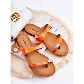 WS1 Chinelos femininos lacados Neon Orange Jimena laranja 1