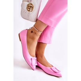 WS1 Bailarinas de couro com enfeite rosa Simone Spitz 2