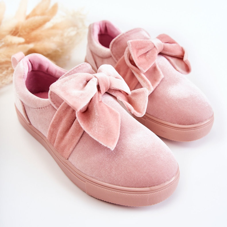 PA1 Tênis infantil Slip-On com laço rosa Timma 1