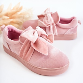 PA1 Tênis infantil Slip-On com laço rosa Timma 2