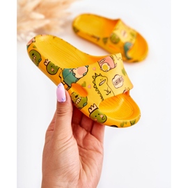 WJ1 Chinelos infantis claros dinossauros laranja Astro 1