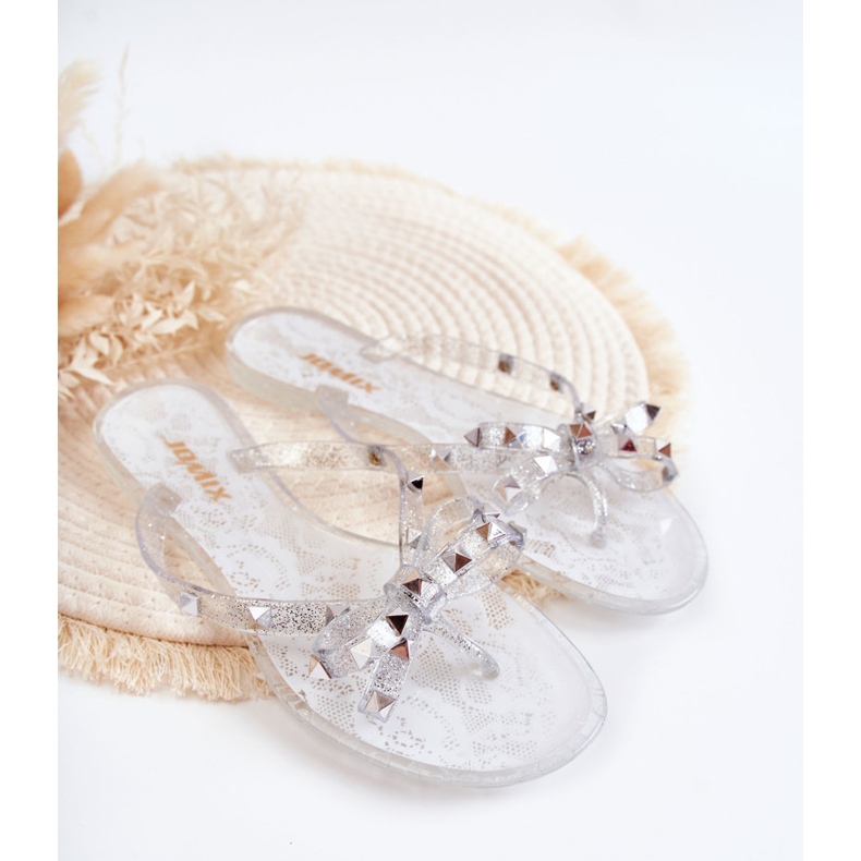 WJ1 Chinelos femininos de borracha Monise transparente incolor 2