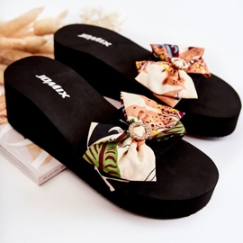 WJ1 Chinelos femininos de cunha de espuma Silana bege multicolorido 2