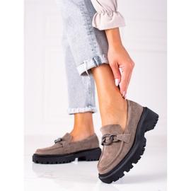 SHELOVET Mocassins na plataforma castanho 1