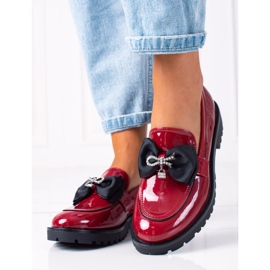 SHELOVET Mocassins Com Arco vermelho 1 SHELOVET Mocassins Com Arco vermelho 1