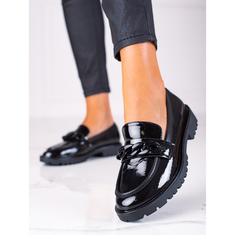 SHELOVET Mocassins elegantes preto 1