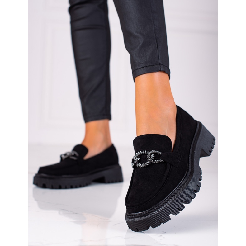 SHELOVET Mocassins na plataforma preto 1