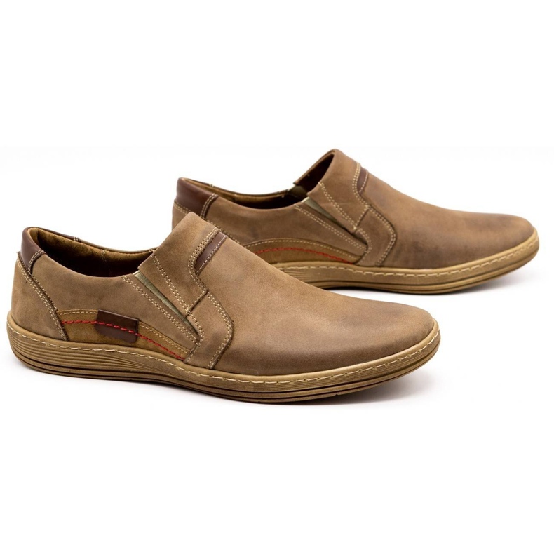 Olivier Mocassins de couro masculino 520 marrom castanho 2