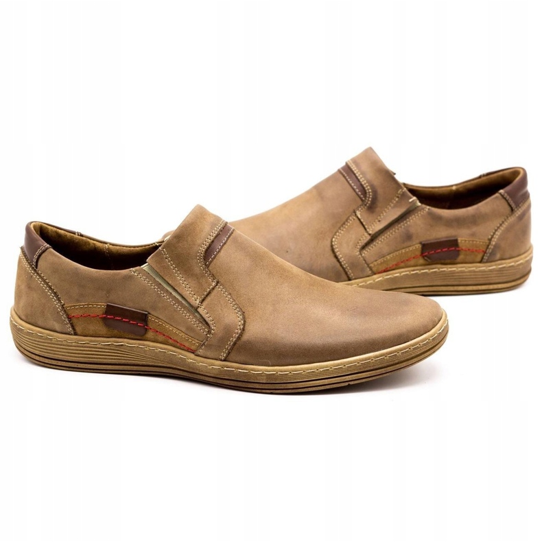 Olivier Mocassins de couro masculino 520 marrom castanho 5