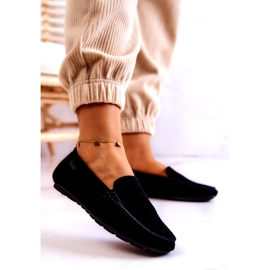 Mocassins femininos de camurça Big Star JJ274654 Preto 2