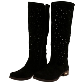 Olivier Botas femininas com bordados sem preto 2