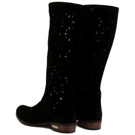 Olivier Botas femininas com bordados sem preto 3