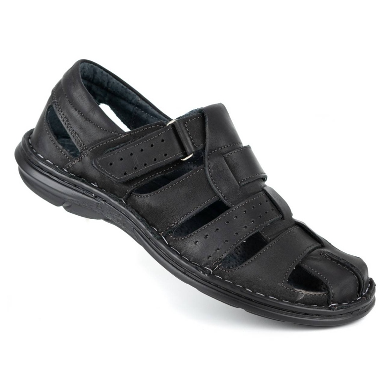 Olivier Sandálias masculinas negras 467 preto 2