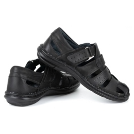 Olivier Sandálias masculinas negras 467 preto 4