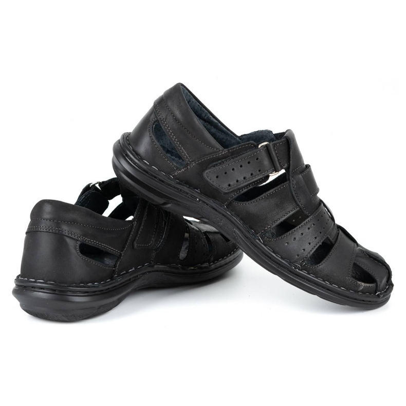 Olivier Sandálias masculinas negras 467 preto 4