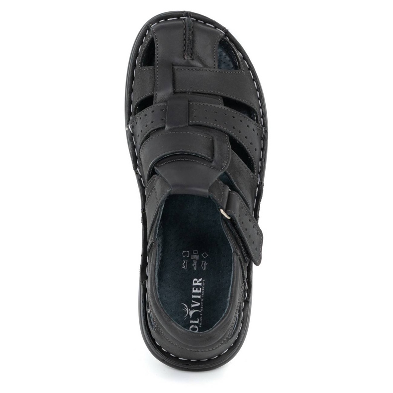 Olivier Sandálias masculinas negras 467 preto 6