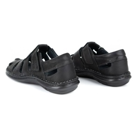 Olivier Sandálias masculinas negras 467 preto 5