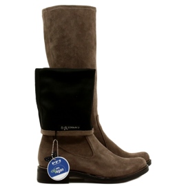 Botas elásticas femininas Caprice 25512-29 306 Cafe Stretch marrom 5