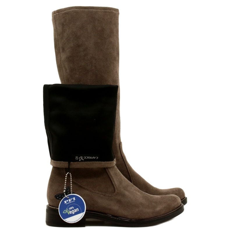 Botas elásticas femininas Caprice 25512-29 306 Cafe Stretch marrom 5