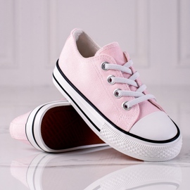Sapatilhas de criança Pink Vico com elásticos rosa 1