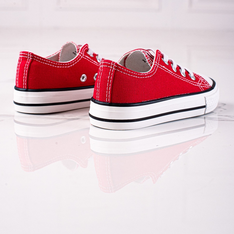 Sapatilhas de criança Red Vico com elásticos vermelho 1