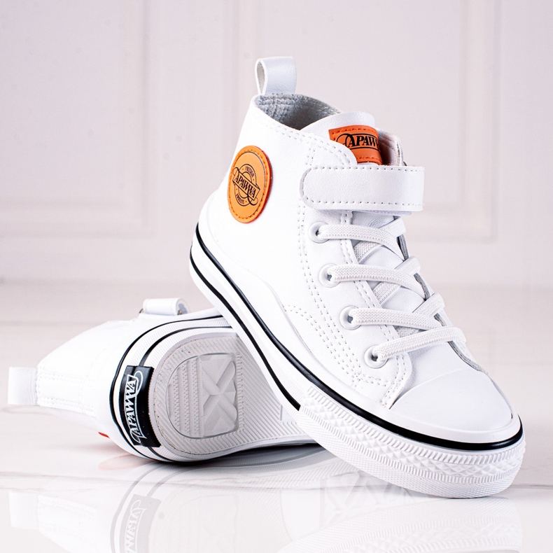 Tênis infantil Shelovet em couro ecológico na cor branca branco 1