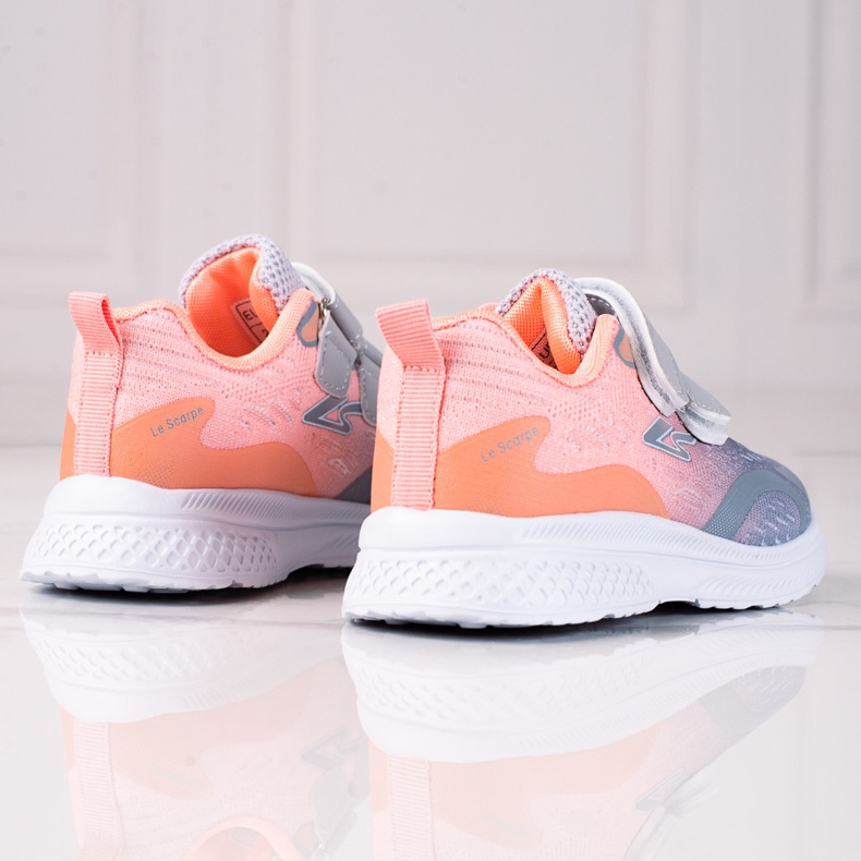 Calçado esportivo infantil Shelovet com fecho de velcro laranja cinza 1