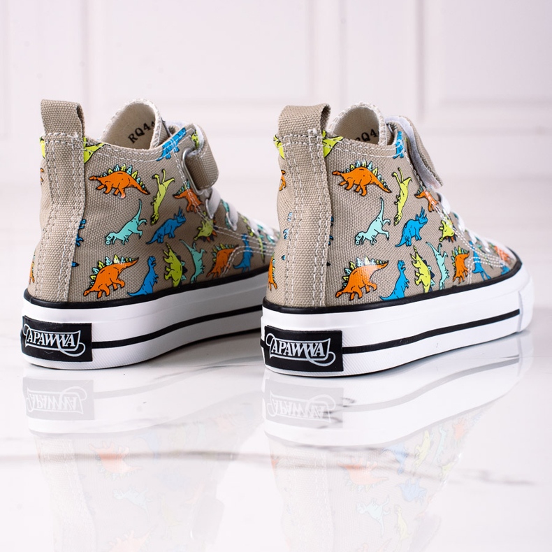 Tênis altos para meninos Shelovet dinossauros cinza 1