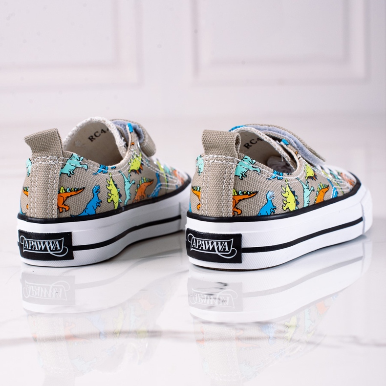 Sapatilhas de menino Shelovet dinossauros cinzentos cinza 1