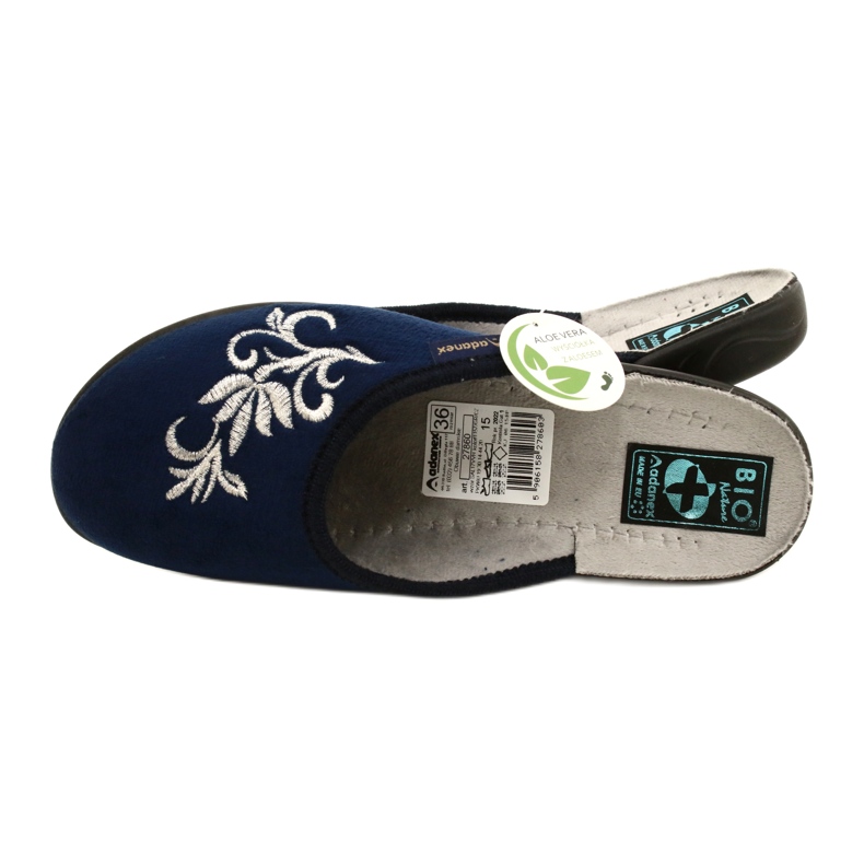 Chinelos de veludo azul marinho Adanex 27860 5