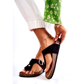 FB1 Chinelos femininos com fivela preta Elina preto 2 FB1 Chinelos femininos com fivela preta Elina preto 2