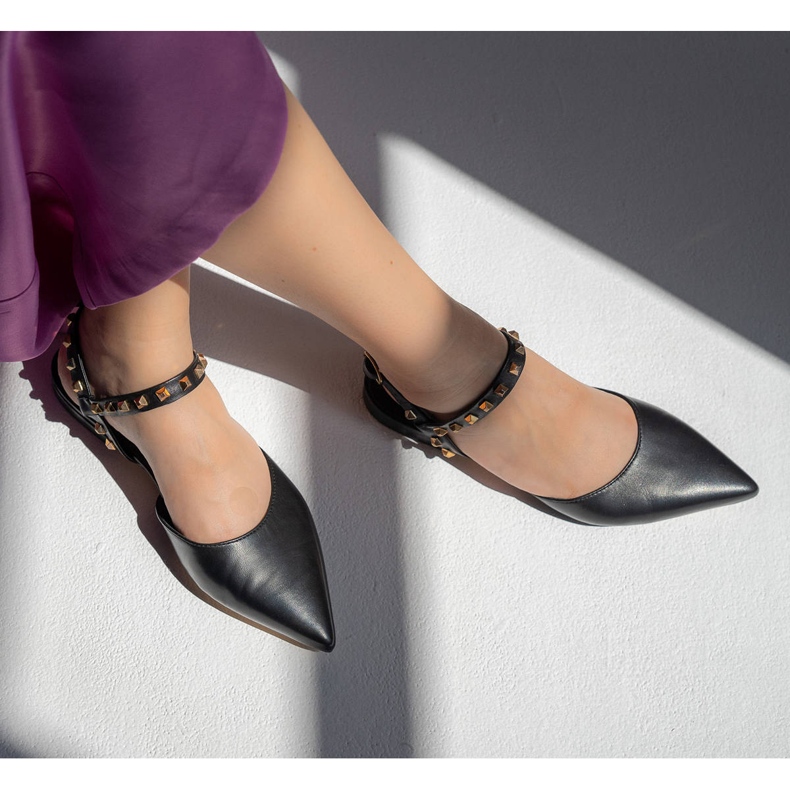 Marco Shoes Sandália preta com tachas preto 1