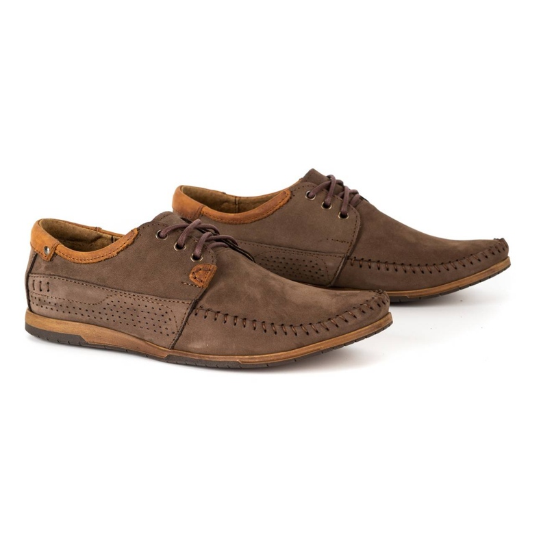 KOMODO Sapatos homens mocassins de couro 875 marrom 2