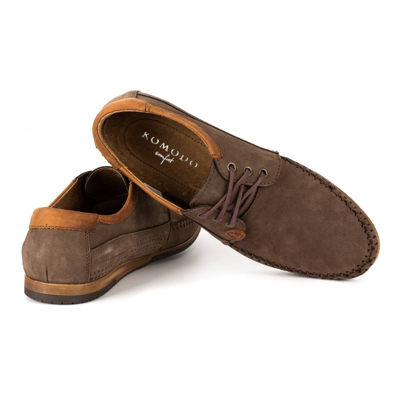 KOMODO Sapatos homens mocassins de couro 875 marrom castanho 4