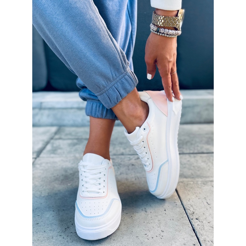 Tênis Eila Pink branco azul rosa 2