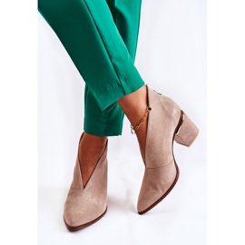 Botas de couro com salto alto Laura Messi bege claro 2344 2