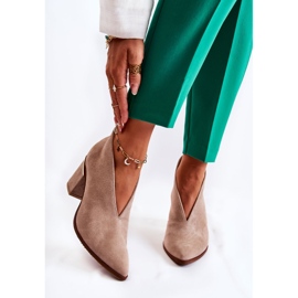 Botas de couro com salto alto Laura Messi bege claro 2344 1