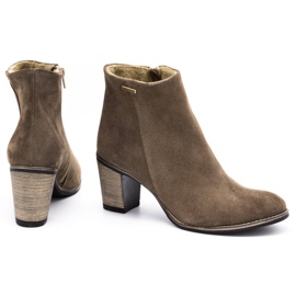 Olivier Botas de couro femininas isoladas com saltos altos marrom-terra 7