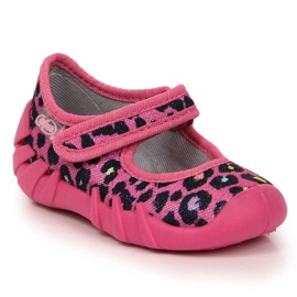 Chinelos de velcro Befado Jr BEF1G rosa leopardo 2
