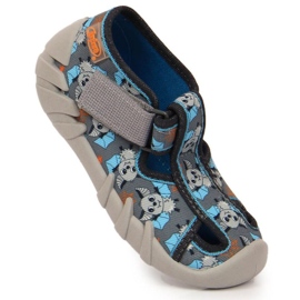 Chinelos de velcro com taco Befado Jr BEF6A cinza 1