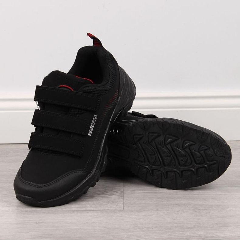 Tênis de trekking American Club W AM838A Velcro preto-vermelho 1