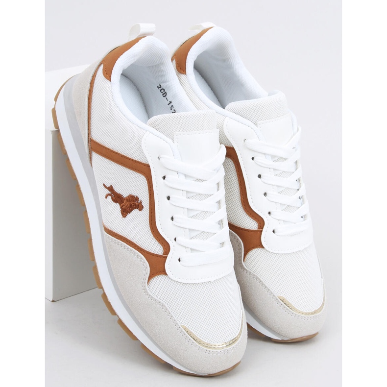 Sapatos desportivos de mulher Furlo Camel bege branco castanho 2