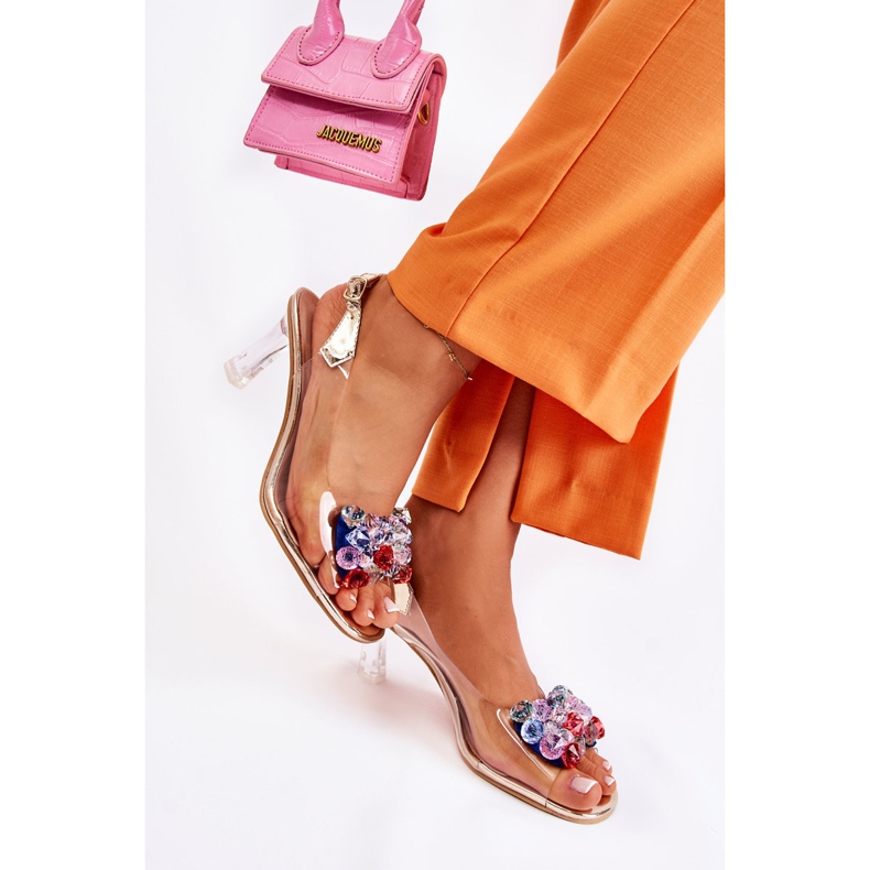 S.Barski Sandálias elegantes com cristais dourados Lanette multicolorido 2