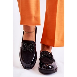 S.Barski Brogues femininos lacados com laço preto Laurent 2