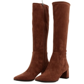 Botas femininas Caprice 25517-29 Dk conhaque strech marrom 2