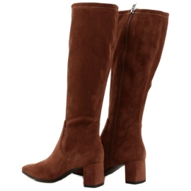 Botas femininas Caprice 25517-29 Dk conhaque strech castanho 3