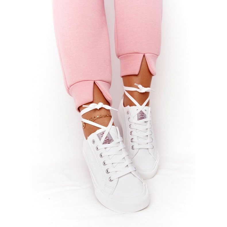 Big Star Tênis de couro ecológico feminino Cross Jeans HH2R4001C branco 5