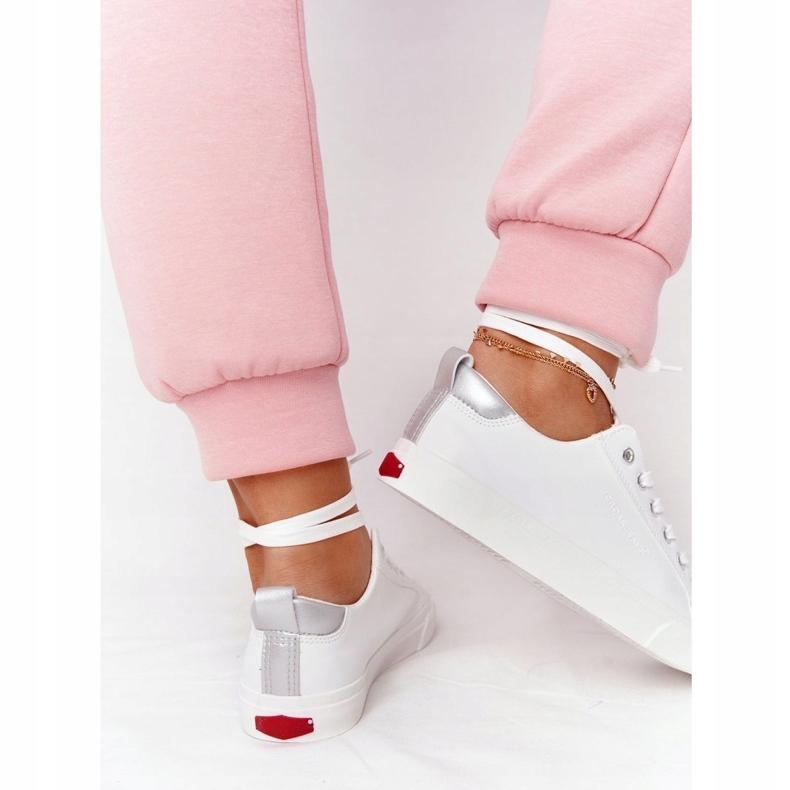 Big Star Tênis de couro ecológico feminino Cross Jeans HH2R4001C branco 4